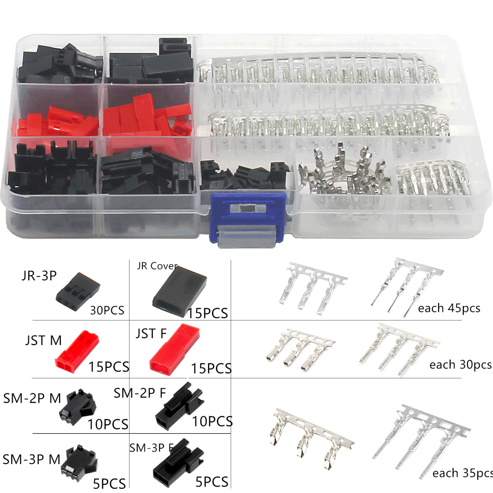 Rc Hobby Wire - 105個入り サーボプラグコネクタ JR-3P JR JST SM-2P