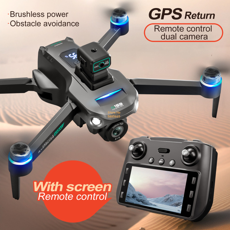 Rc Hobby Wire - リモコン付きクワッドコプタードローン,障害物回避,LEDスクリーン,ブラシレス,GPS,追跡,デュアルカメラ8k,wifi 5g,fpv,2km