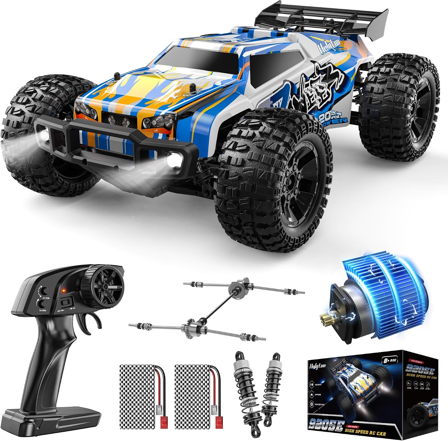 Rc Hobby Monster Truck - 1:10大型高速リモコンカー、LEDシェルライト搭載、時速48km以上、4WDオフロードモンスタートラック、大人と子供向け、ホビーRC