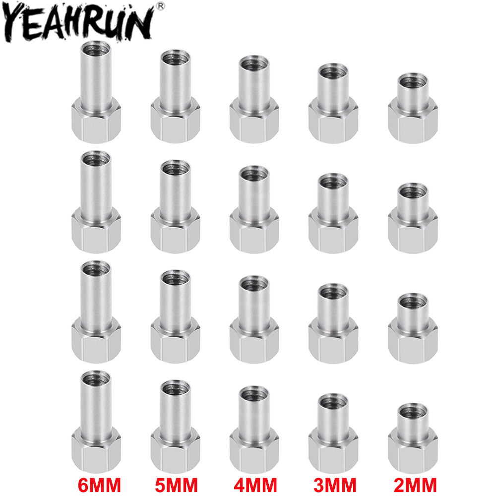 Wheel Hex Adapter - YEAHRUN 4 個六角ホイールナット延長アダプター M2.5 2/3/4/5/6 ミリメートル
