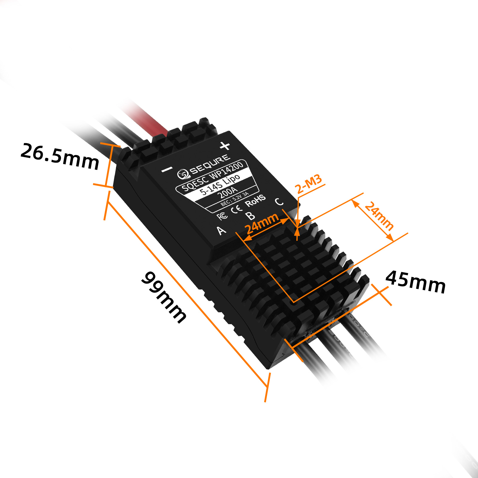 SEQURE WP14200 IP68防水ブラシレスESC  - Rc Hobby Wire のレビューと価格