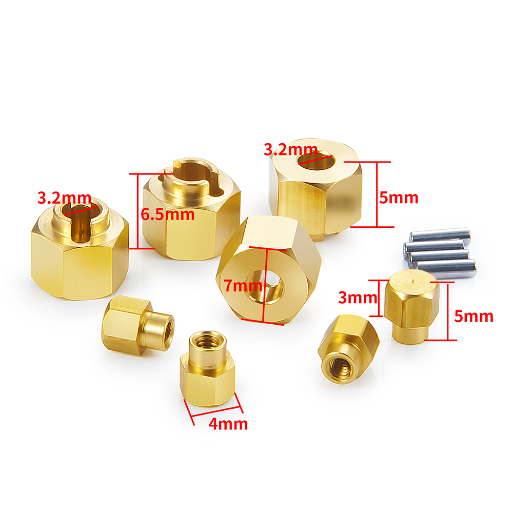 Axspeed-真ちゅう製ホイール六角アダプター、同軸scx - Wheel Hex Adapter のレビューと価格
