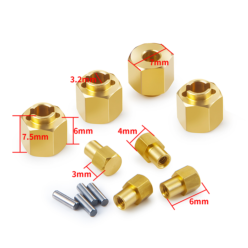 Axspeed-真ちゅう製ホイール六角アダプター、同軸scx - Wheel Hex Adapter のレビューと価格