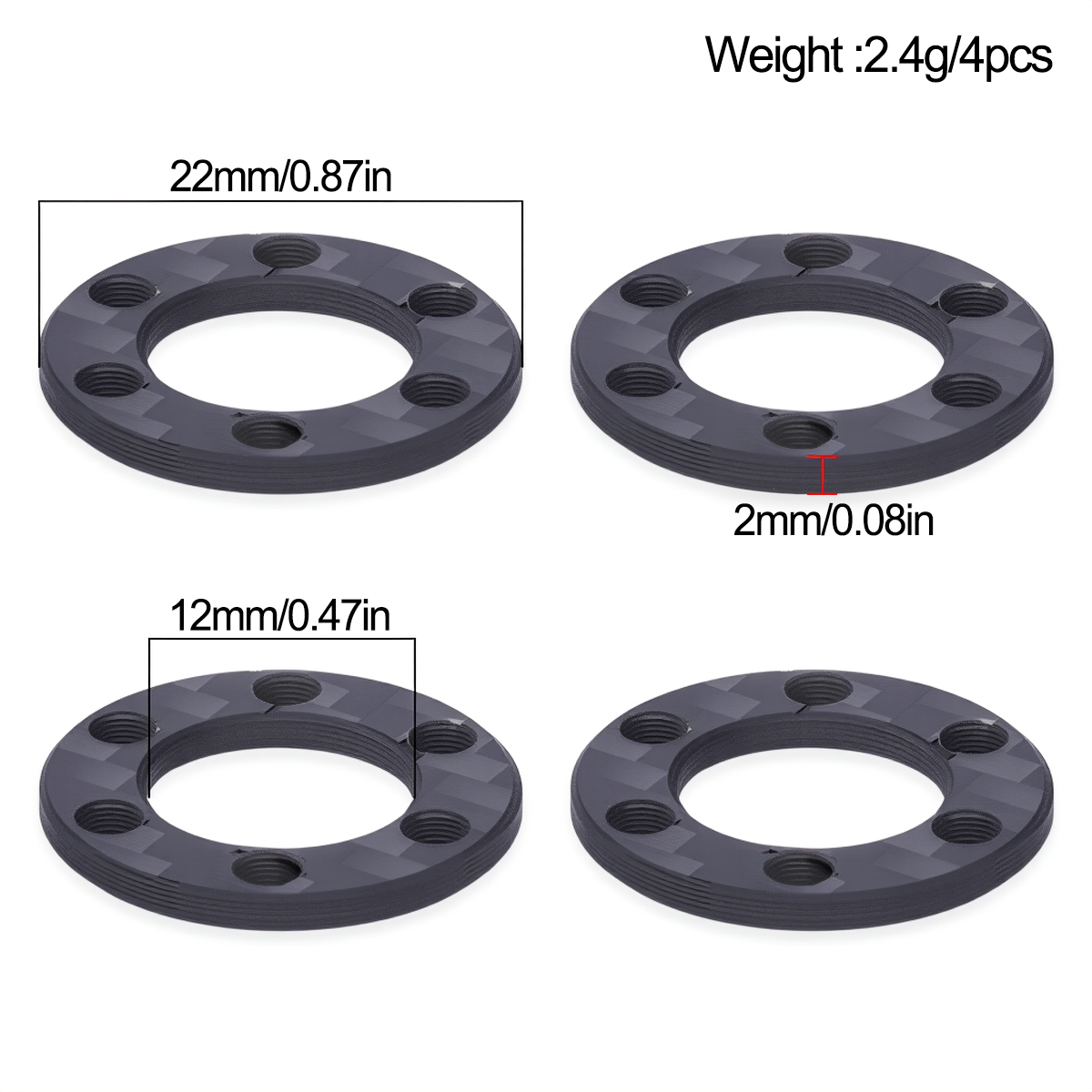 4/8個入り カーボンファイバー ホイール ヘックスハブ エ - Wheel Hex Adapter のレビューと価格