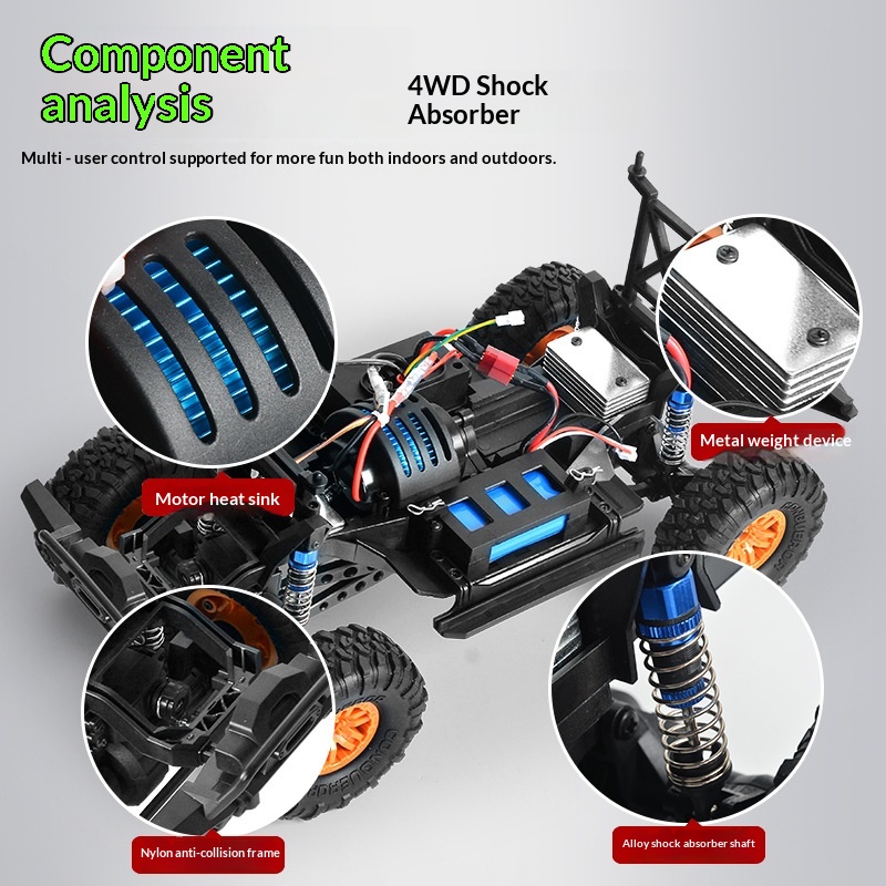黄波RC 1/10フルスケール4WDリモートコントロールクラ - Rc Hobby Monster Truck のレビューと価格