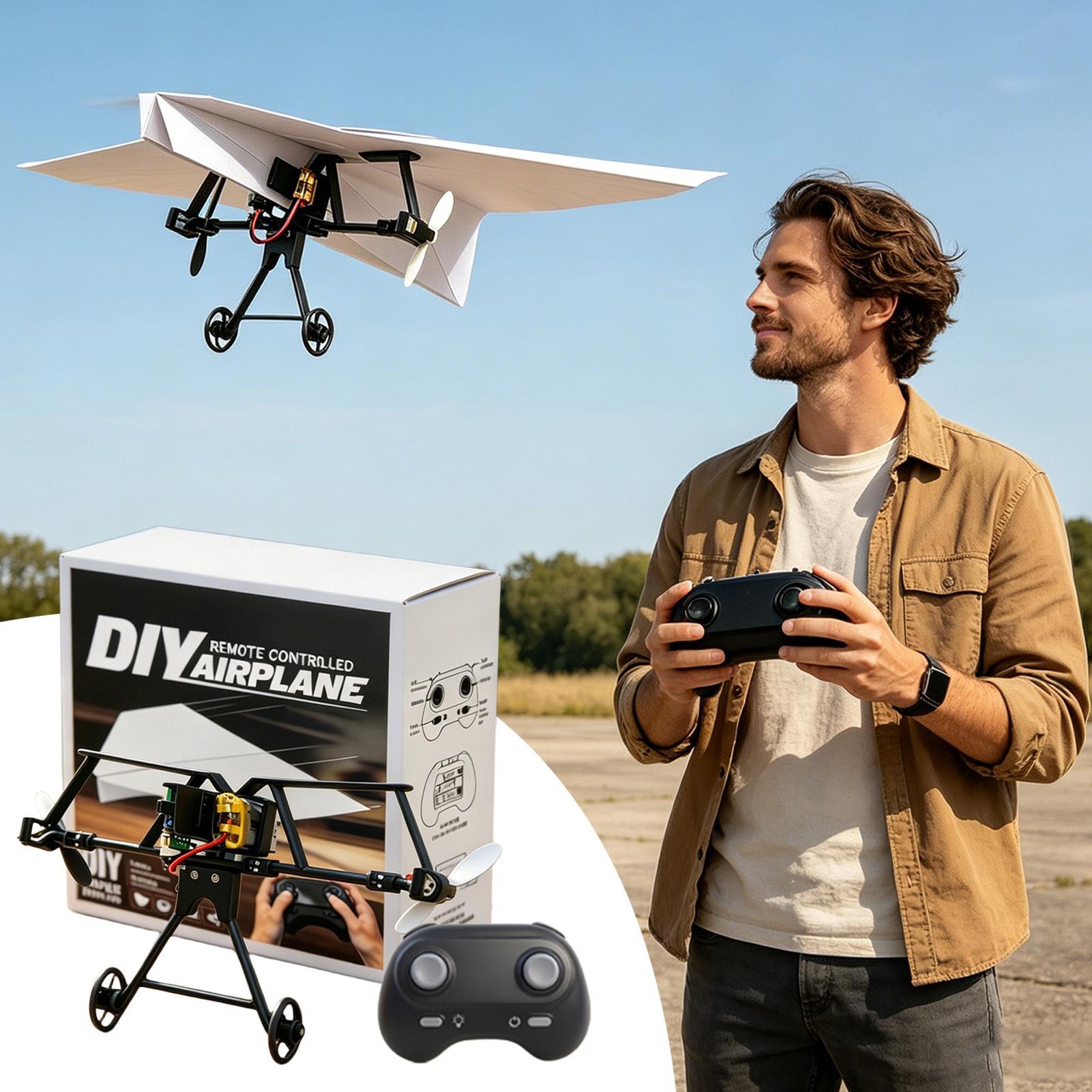 DIY RC紙飛行機キット、ジャイロスタビライザー付き電動リ - Rc Hobby Toys のレビューと価格