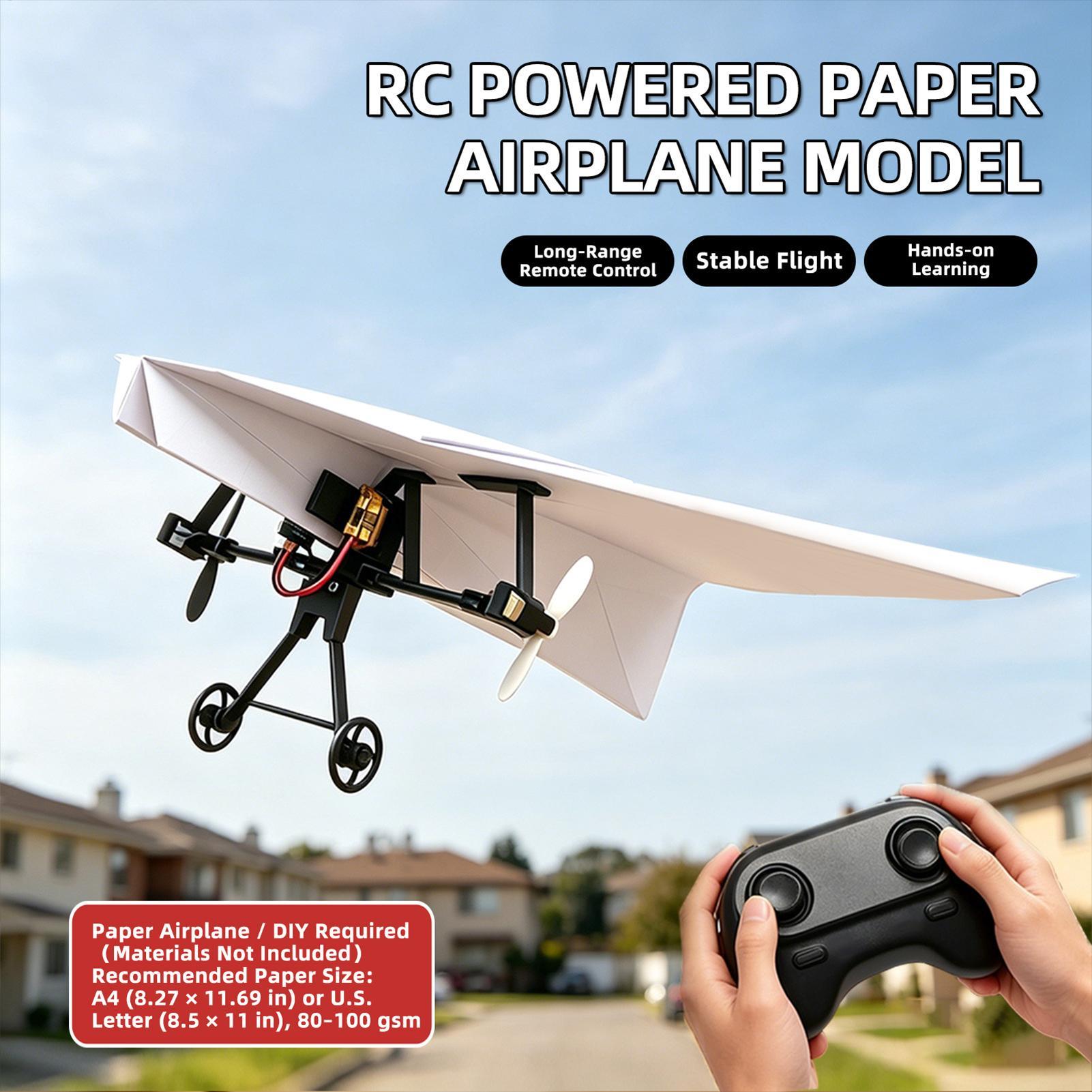 DIY RC紙飛行機キット、ジャイロスタビライザー付き電動リ - Rc Hobby Toys のレビューと価格