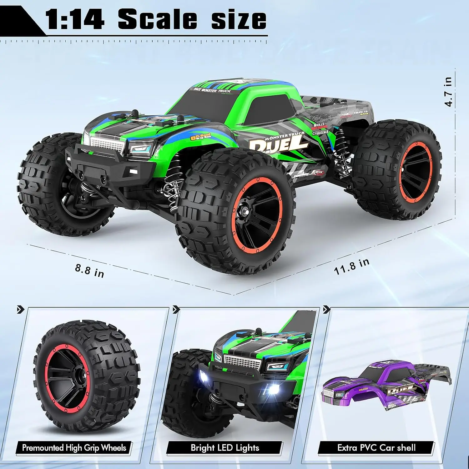 1:14 RCトラック、大人向け高速リモートコントロールカー - Rc Hobby Monster Truck のレビューと価格