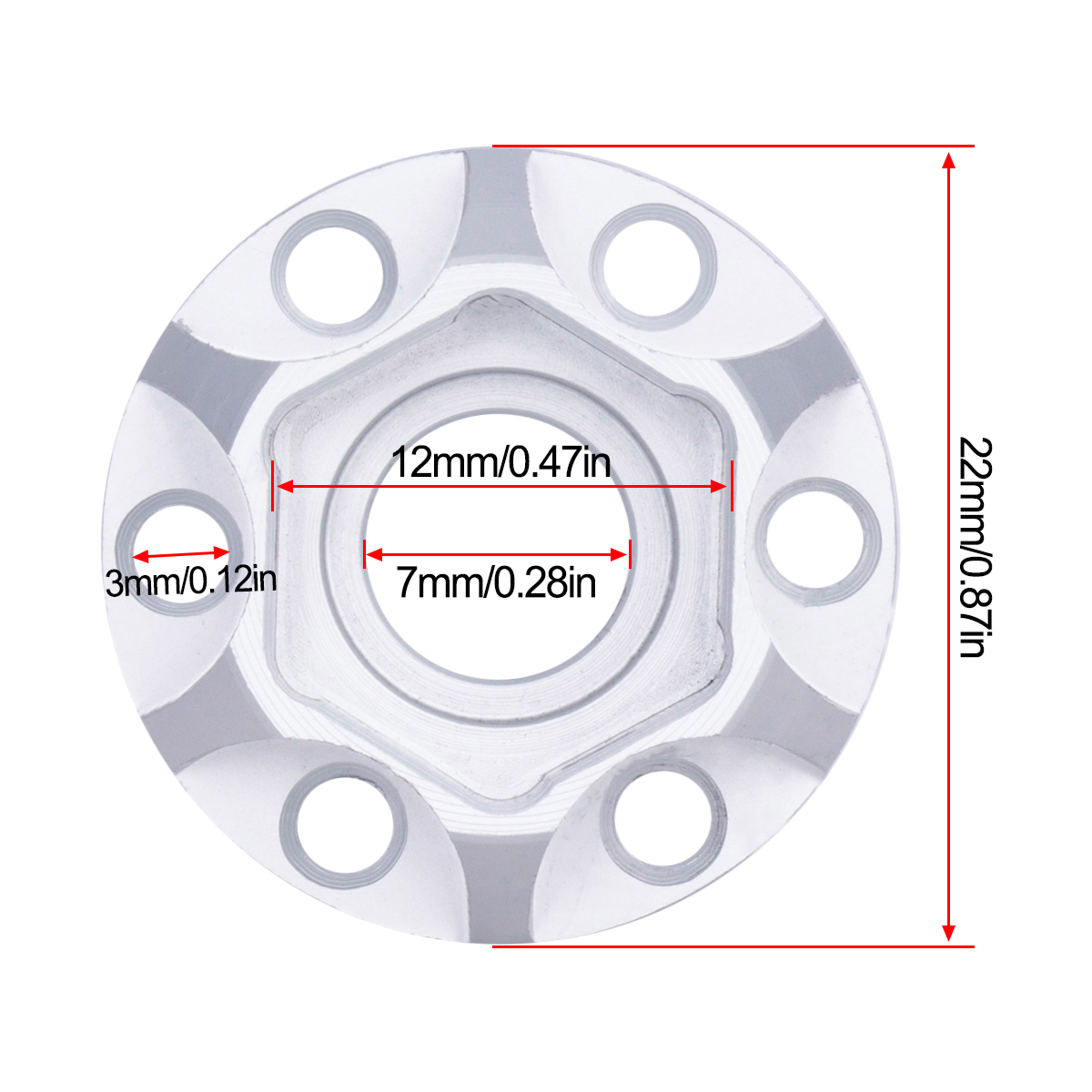 アルミホイール六角ハブ 6/9/12/15/18/21mm  - Wheel Hex Adapter のレビューと価格